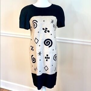 LIZ CLAIBORNE Linen Embroidered Sheath Dress 6